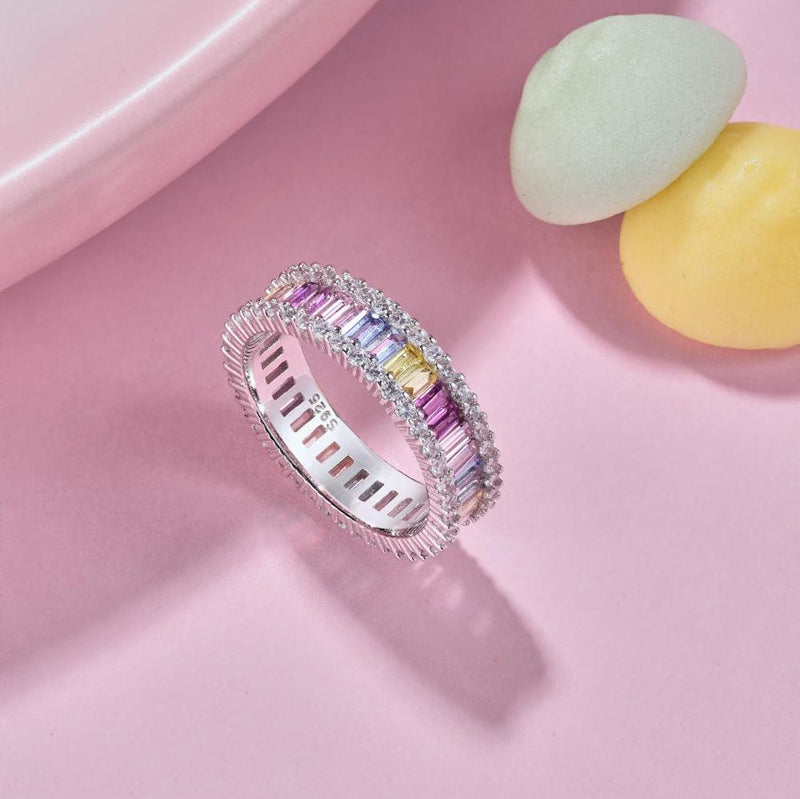 Radiant Pastel Eternity Band