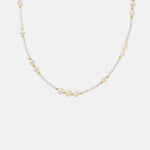 Titanium Steel Glass Bead Pearl Necklace
