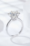 Platinum-Plated 5 Carat  Moissanite Solitaire Ring