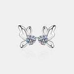 1 Carat Moissanite Butterfly Shape Earrings