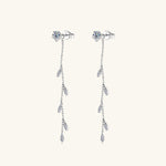 1.38 Carat Moissanite 925 Sterling Silver Leaf Earrings