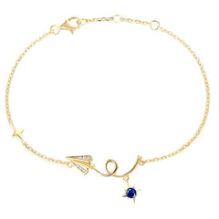 Golden Arrow Saphir Charm Armband