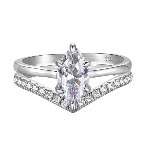 Elegant Marquise Cut Zircon Ring