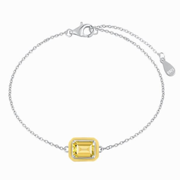 Rectangular Emerald Cut Solitaire Bracelet