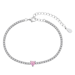 Heart Ice-Cut Solitaire Bracelet