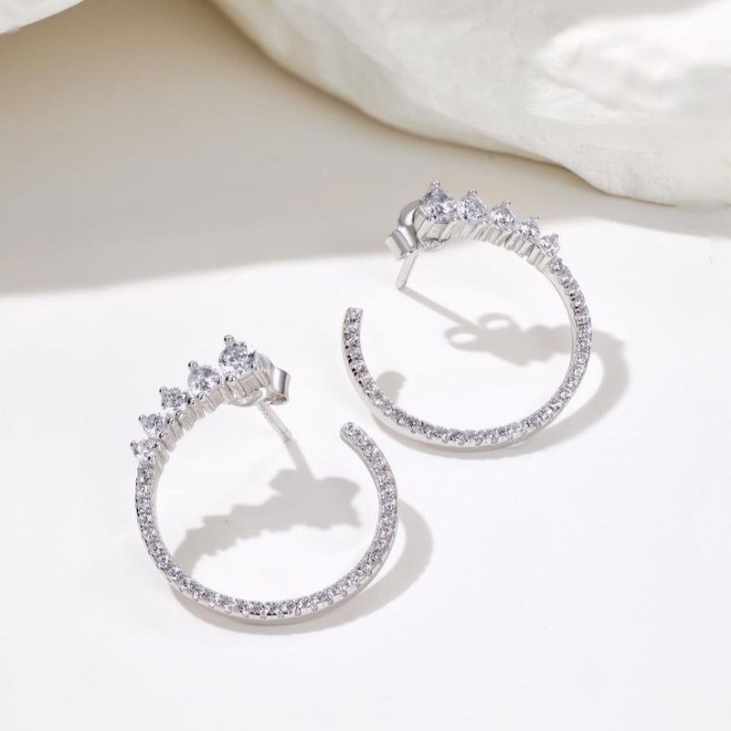 Celestial Crescent Hoop Earrings