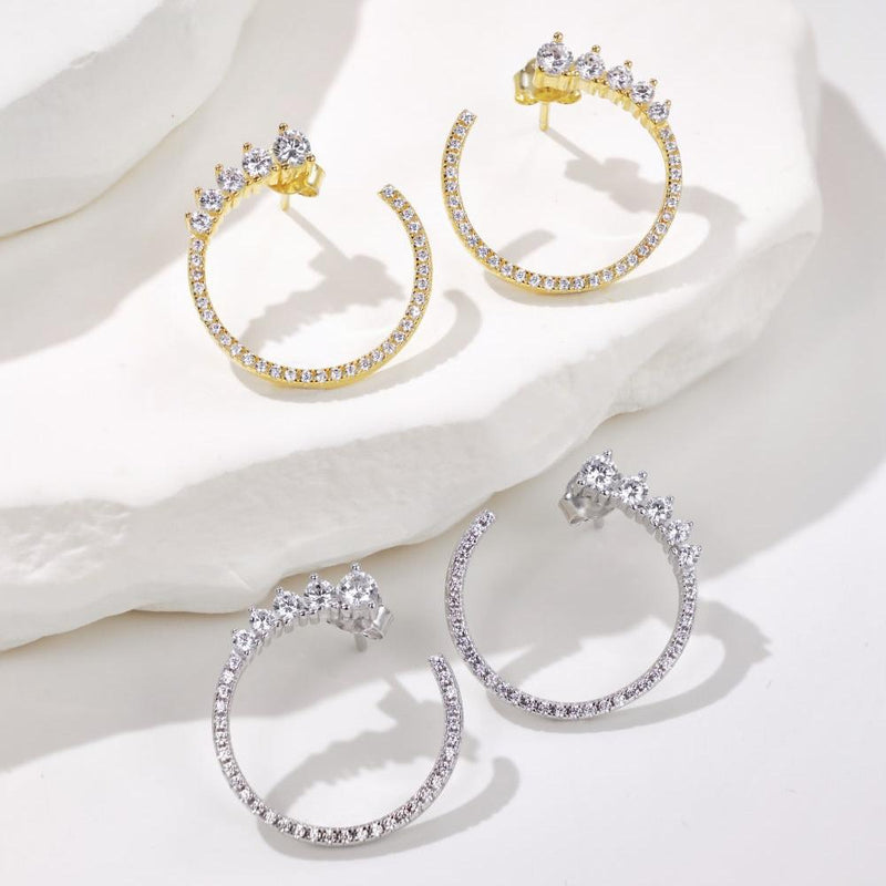 Celestial Crescent Hoop Earrings