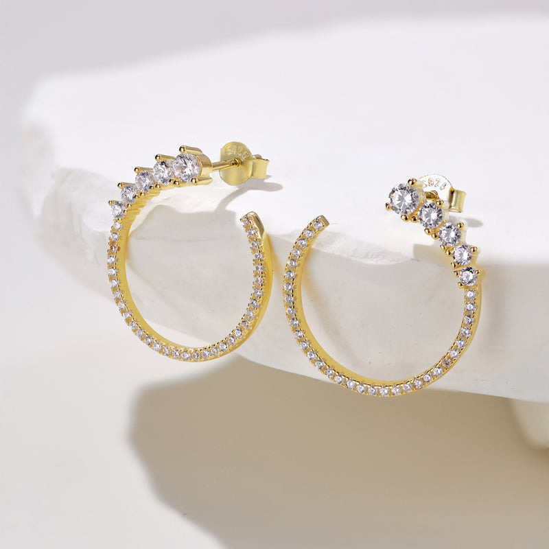 Celestial Crescent Hoop Earrings