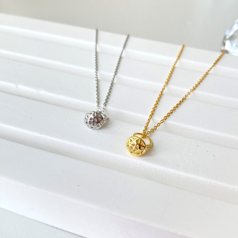 Gold and Silver Geometric Pendant Necklace