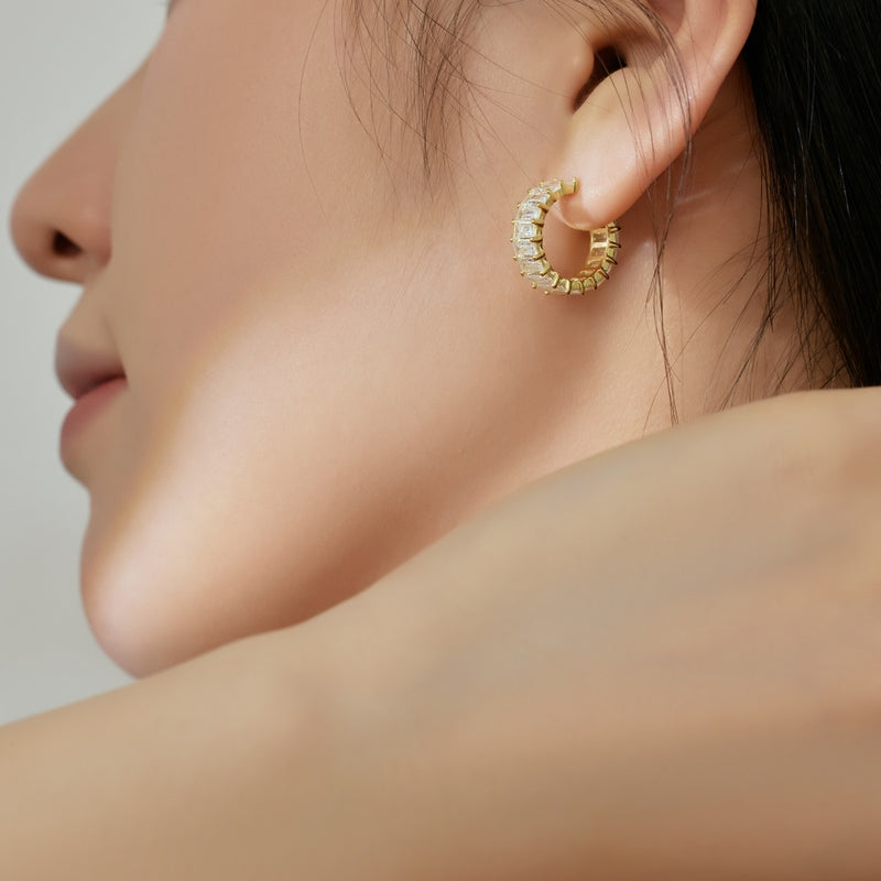 Timeless Baguette Hoop Earrings