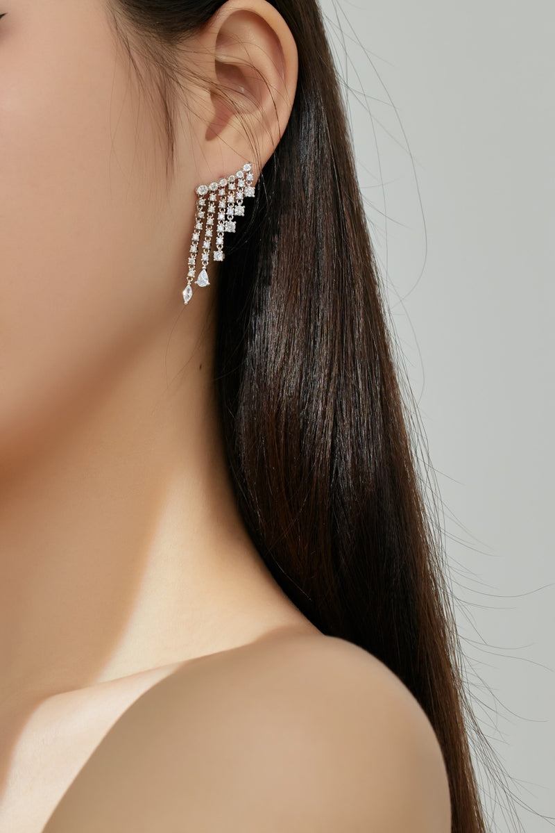 Elegant Cascading Pear Drop Earrings