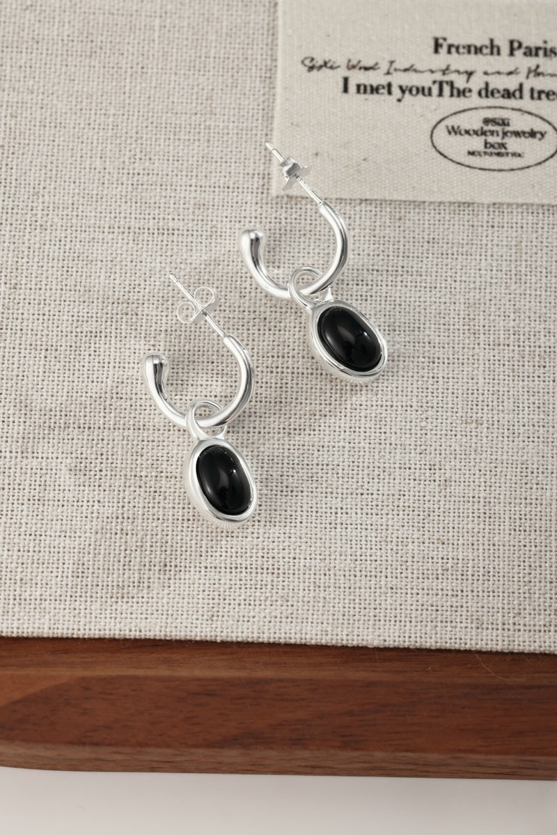 Onyx Elegance Drop Earrings