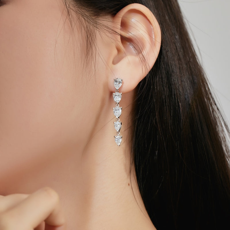 Pear Cascade Drop Earrings