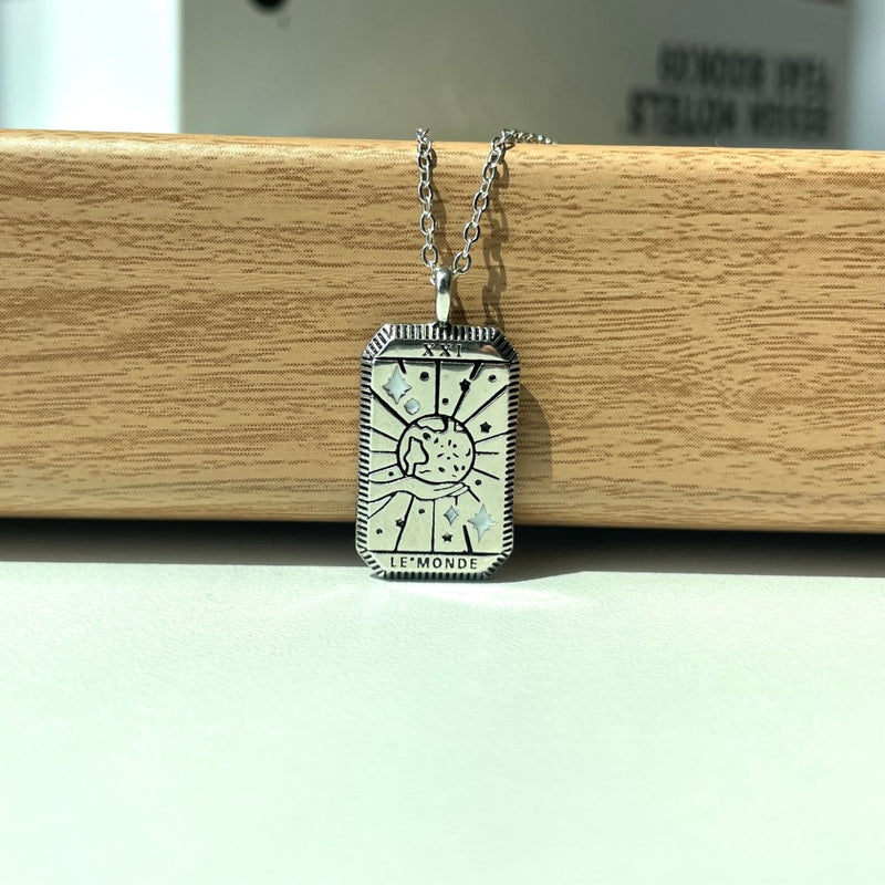 Gold and Silver Tarot Pendant Necklace