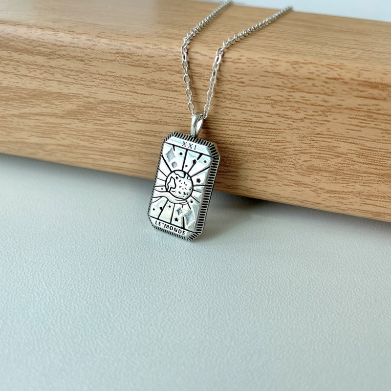 Gold and Silver Tarot Pendant Necklace