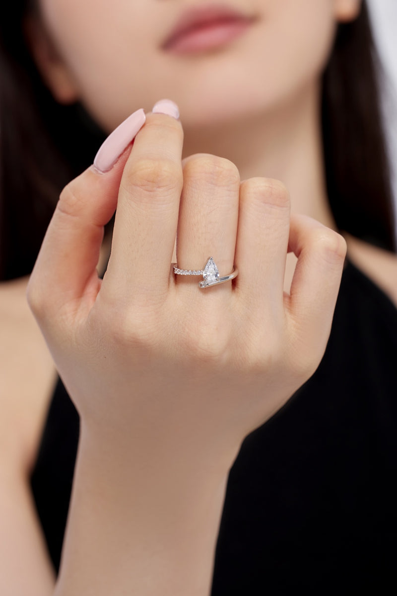 Radiant Pear Solitaire Ring