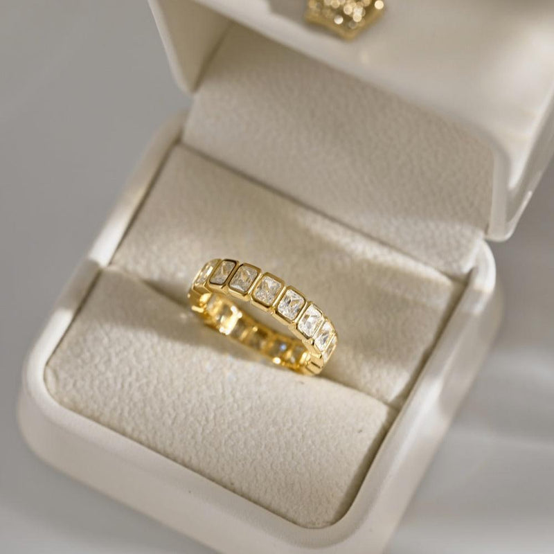 Sophisticated Rectangular-Cut Eternity Ring