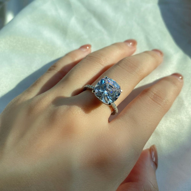 Radiant Cushion Cut Zircon Ring