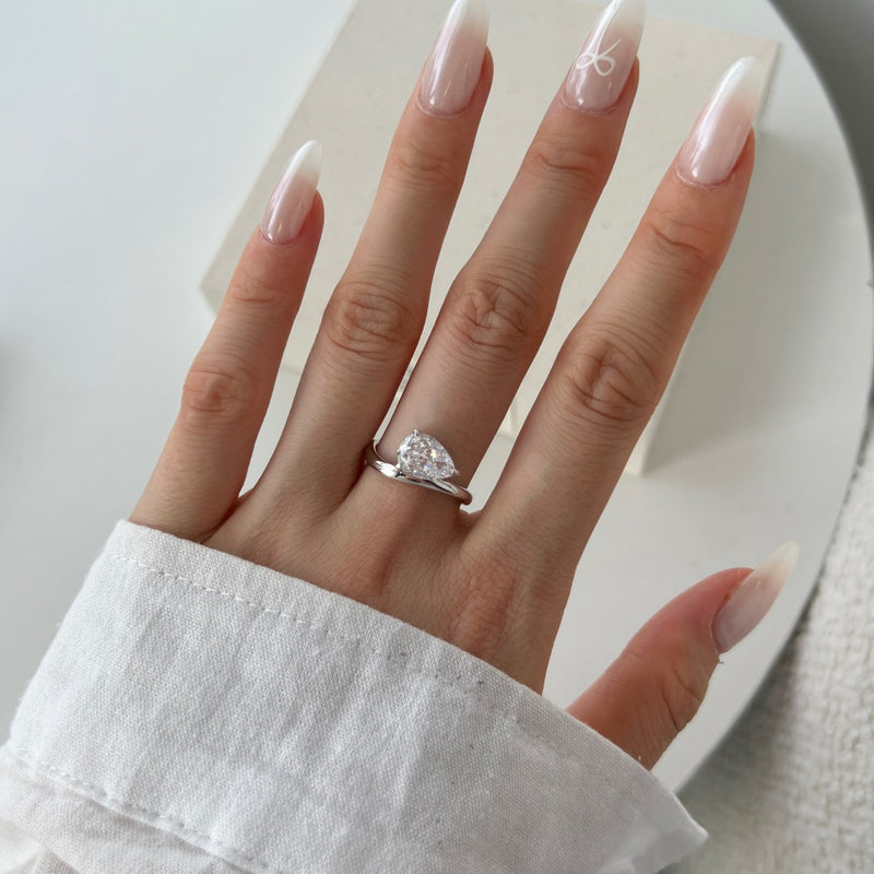 Radiant Pear Reflection Ring