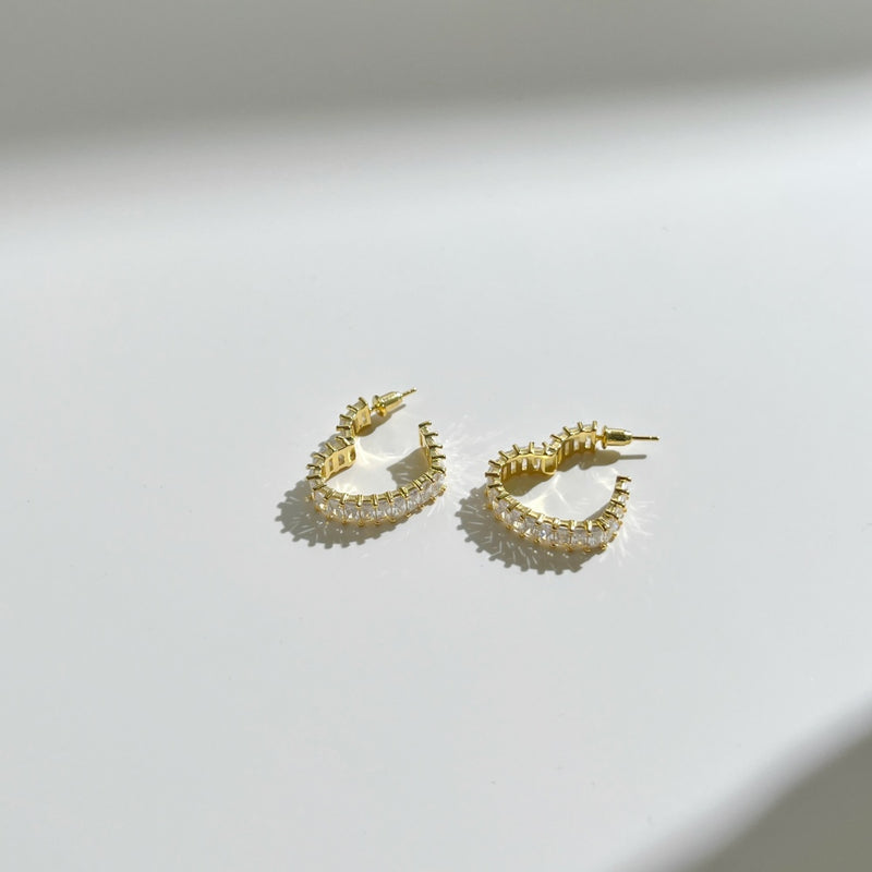 Radiant Baguette Hoop Earrings