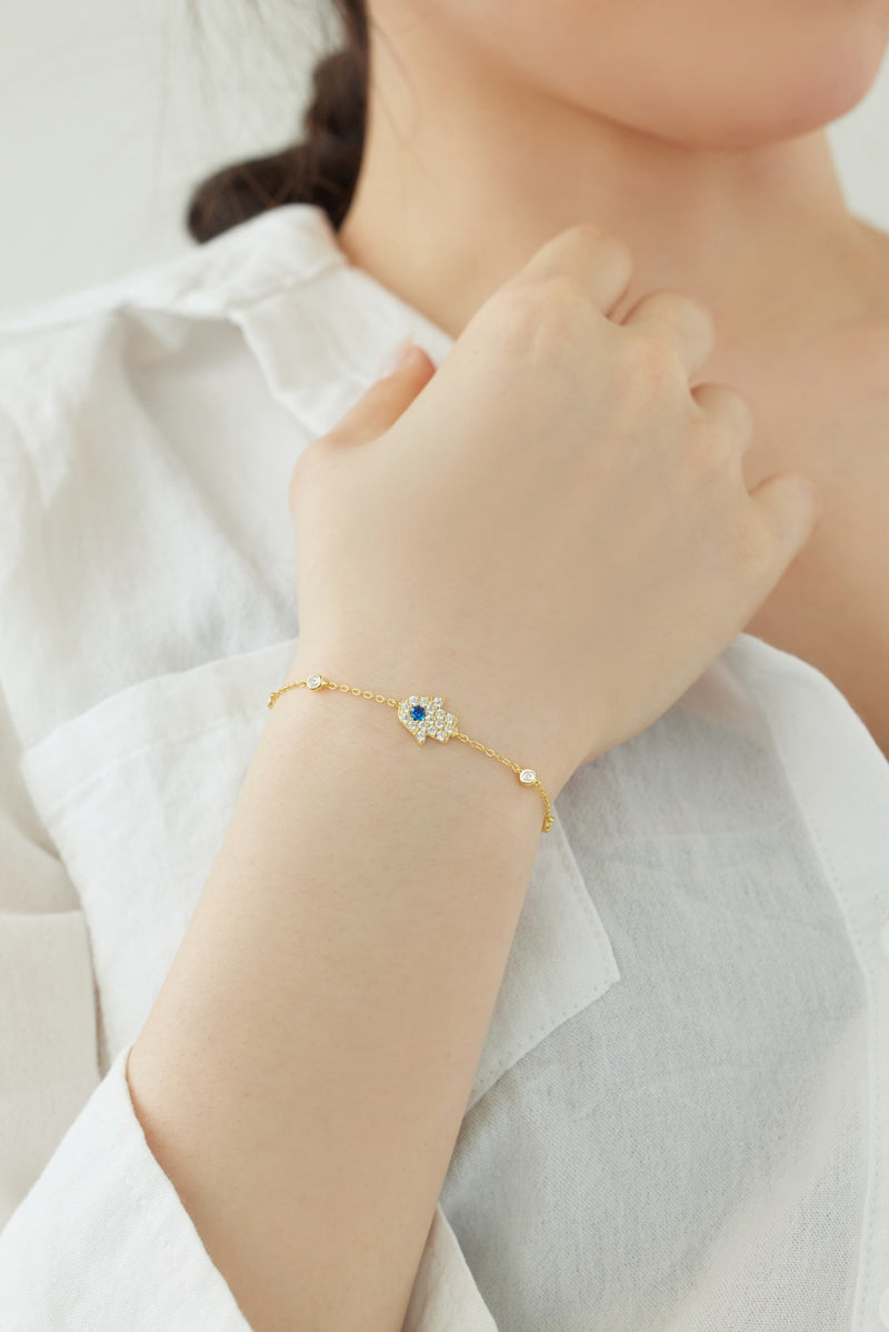 Golden Hamsa Charm Bracelet