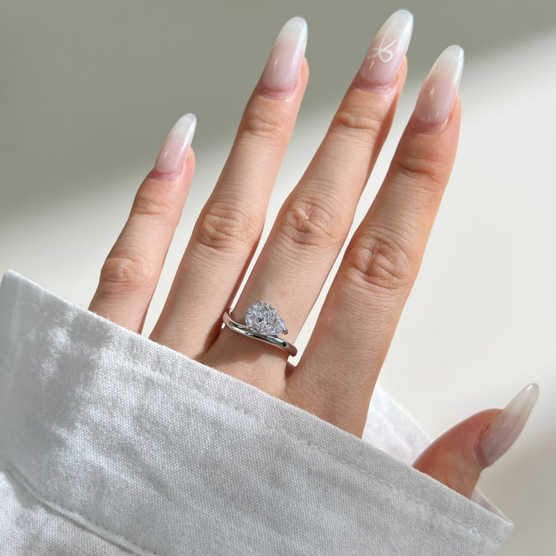 Radiant Pear Reflection Ring