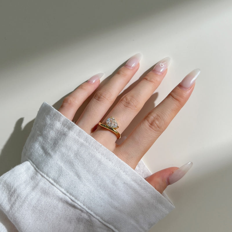 Radiant Pear Reflection Ring