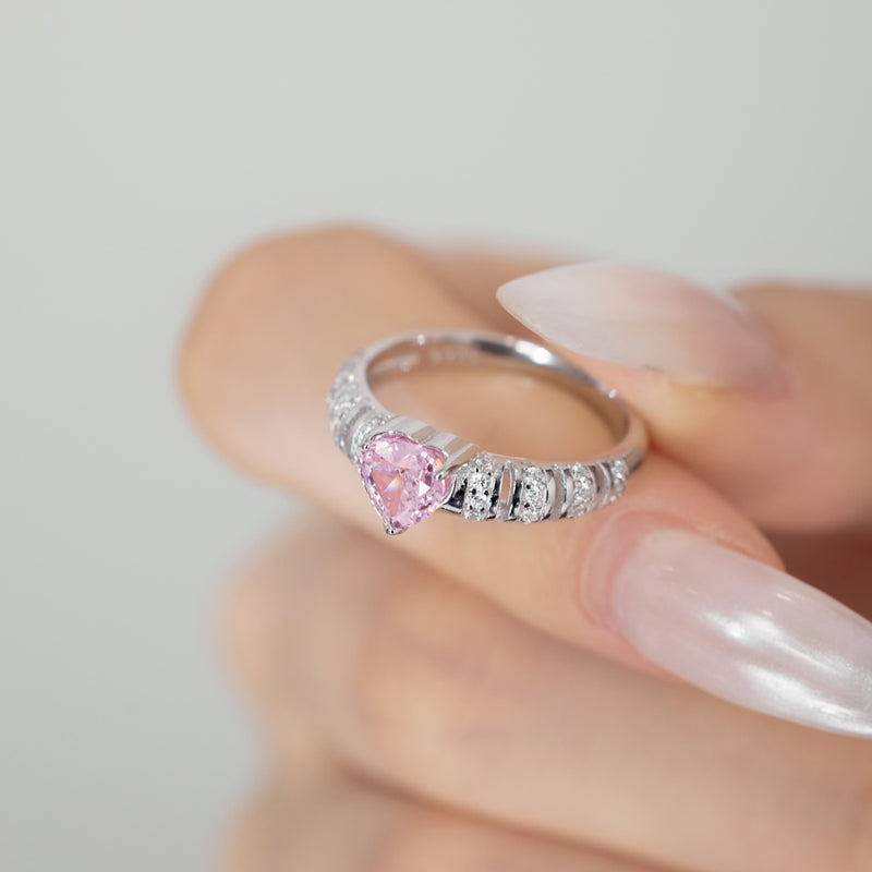 Pink Heart Radiance Ring