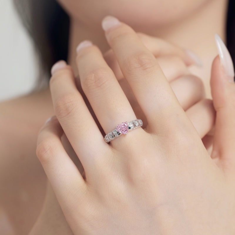 Pink Heart Radiance Ring