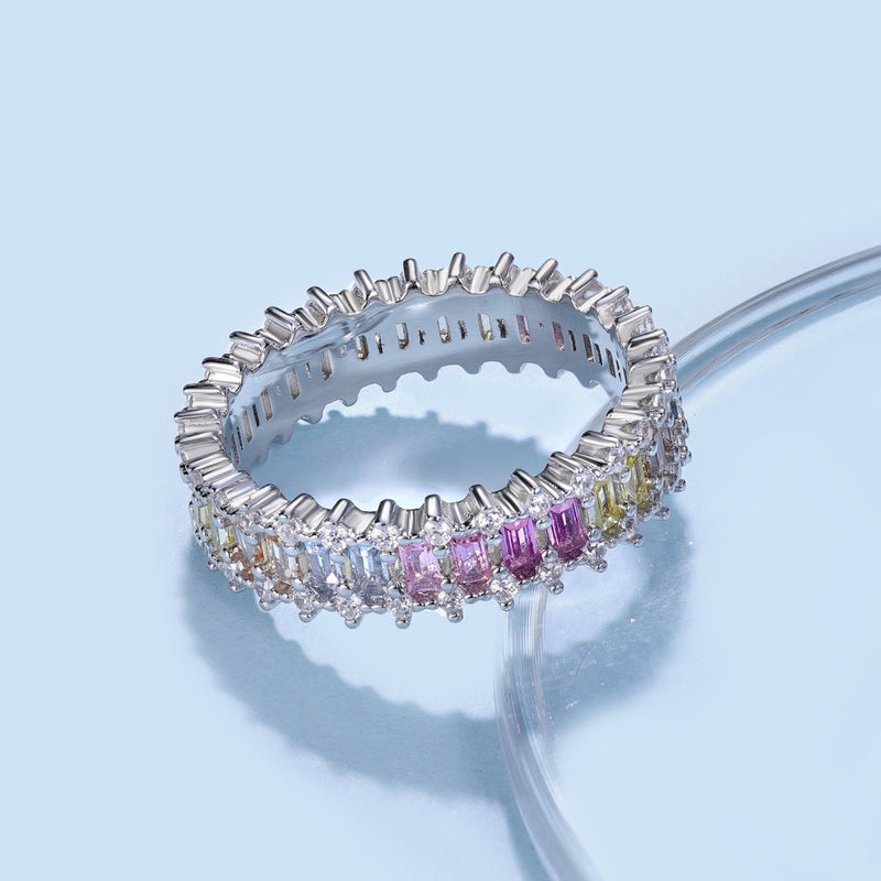 Clear/Rainbow Radiance Eternity Band