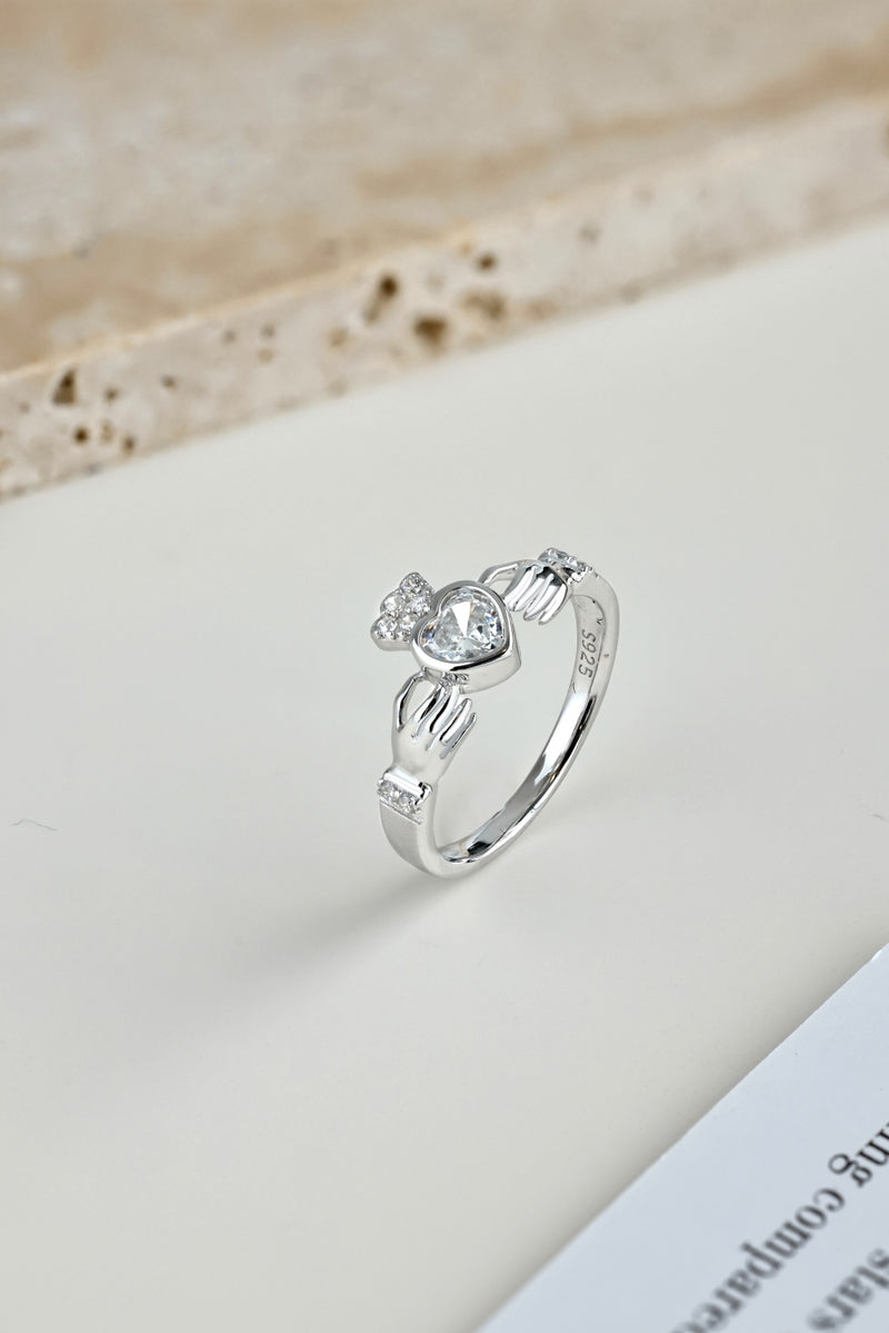 Heart Claddagh Zircon Ring