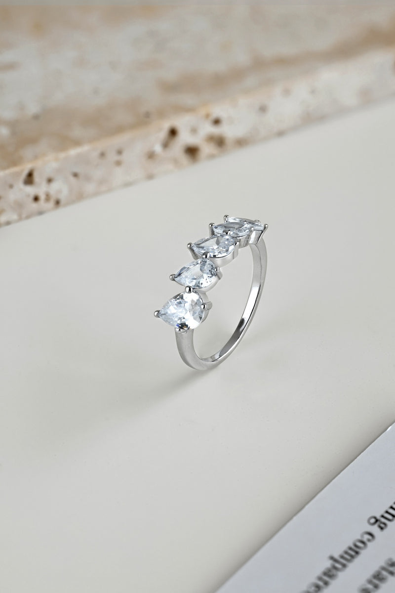 Pear Cascade Zircon Ring