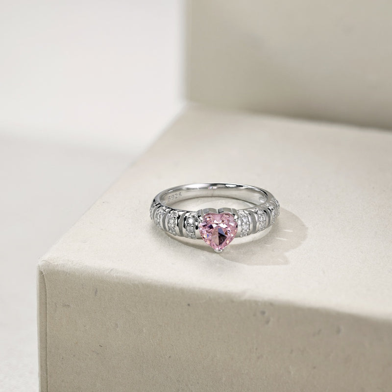 Pink Heart Radiance Ring