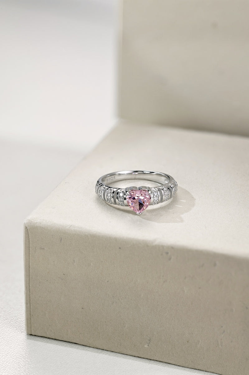 Pink Heart Radiance Ring