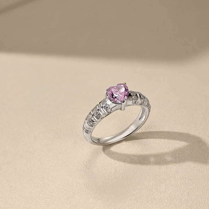 Pink Heart Radiance Ring