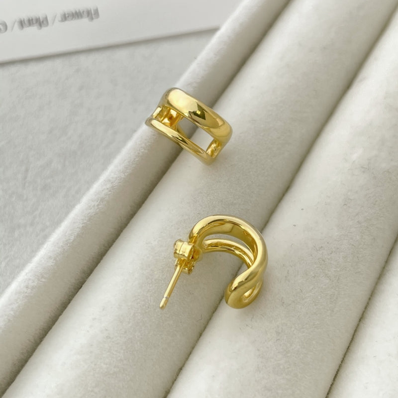 Golden Arc Hoop Earrings