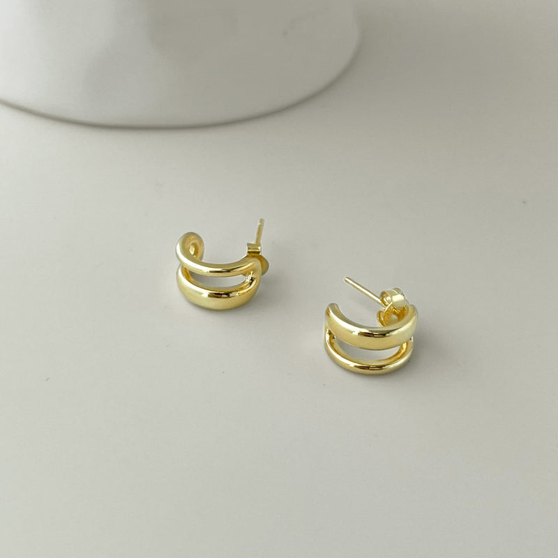 Golden Arc Hoop Earrings