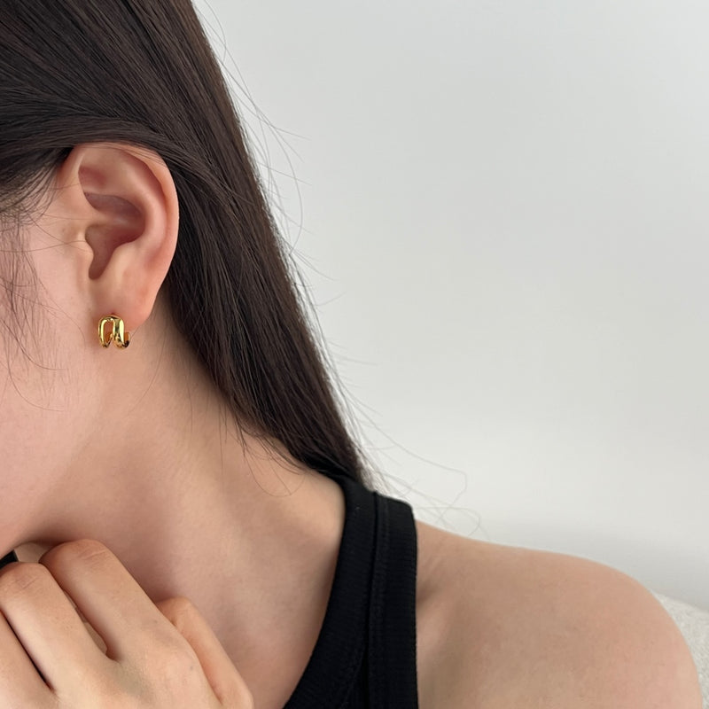 Golden Arc Hoop Earrings