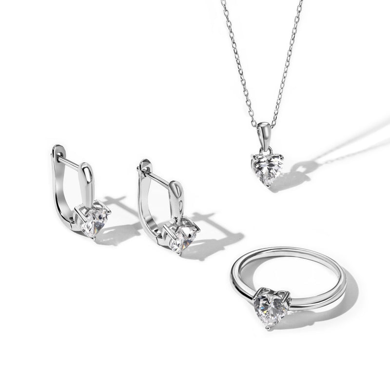 Classic Heart-Cut Jewelry Set