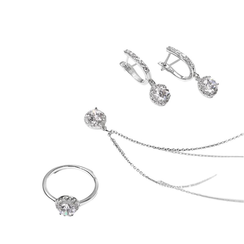 Radiant Round-Cut Jewelry Set