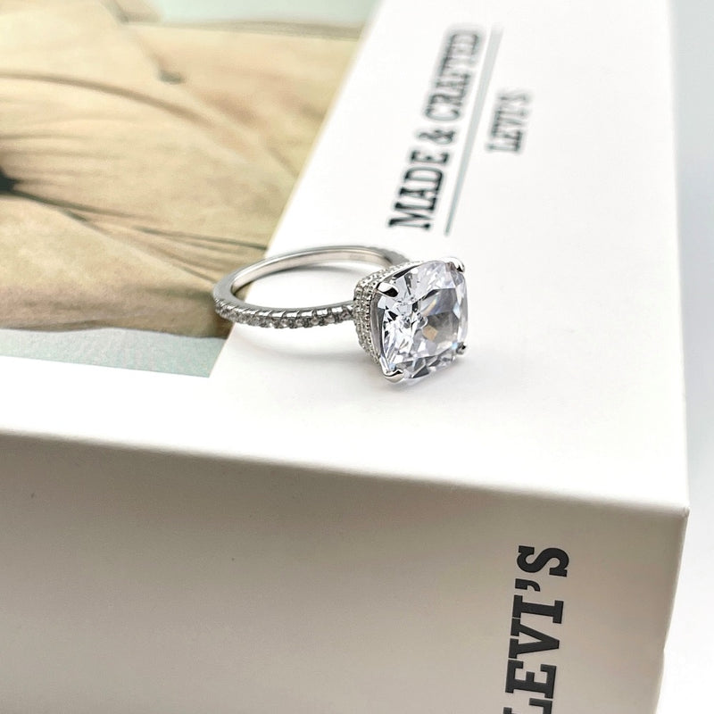 Radiant Cushion Cut Zircon Ring