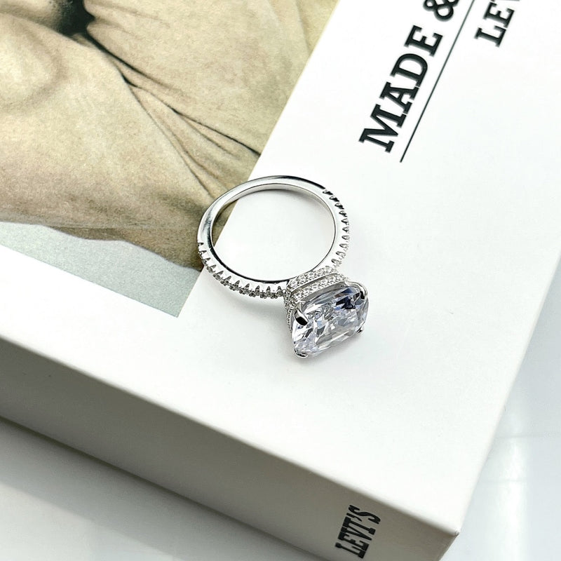 Radiant Cushion Cut Zircon Ring