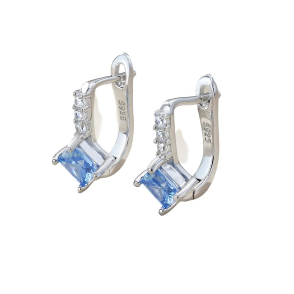 Azure Square Hoop Earrings