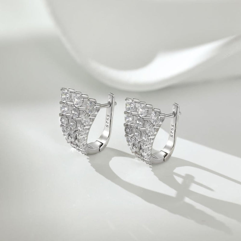 Radiant Curve Zircon Hoop Earrings