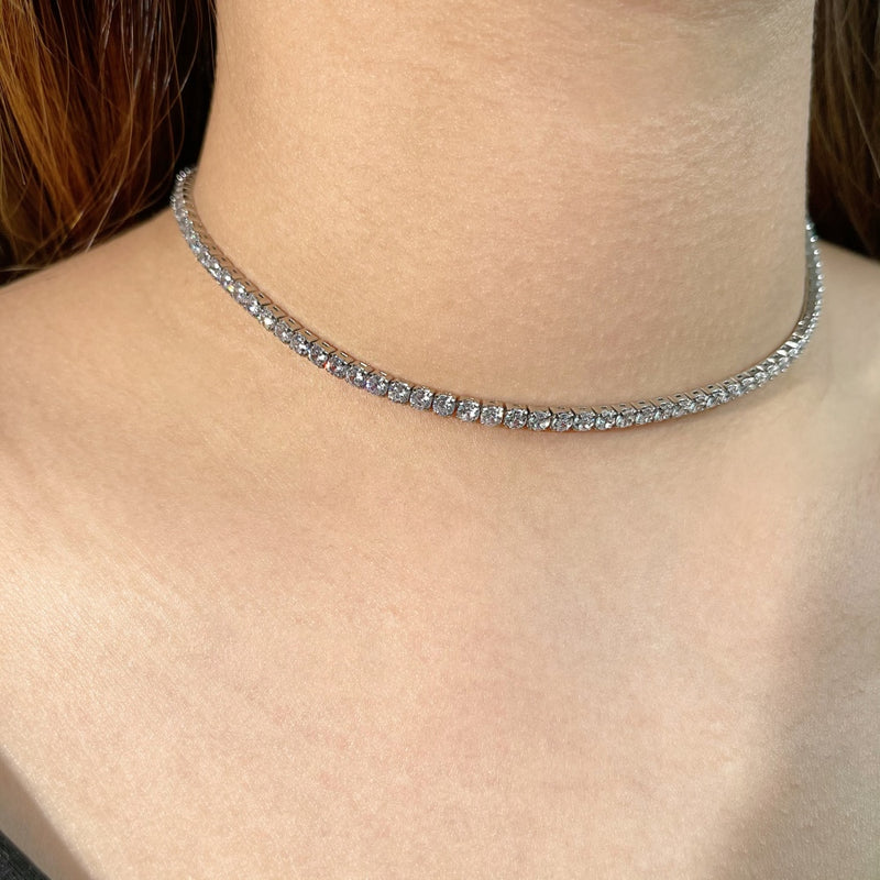 Silver Luxe Tennis Necklace