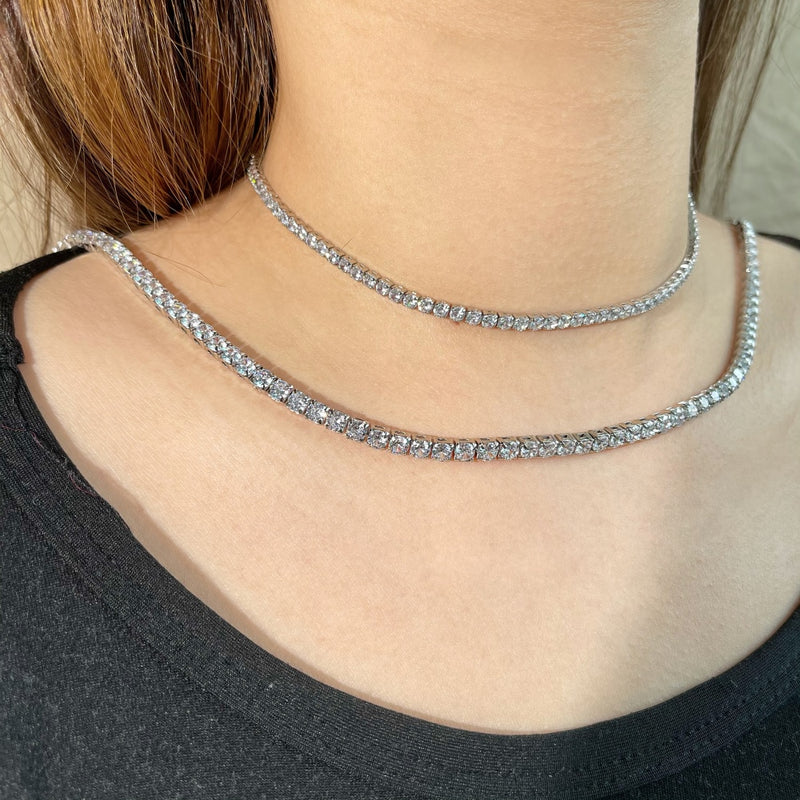 Silver Luxe Tennis Necklace