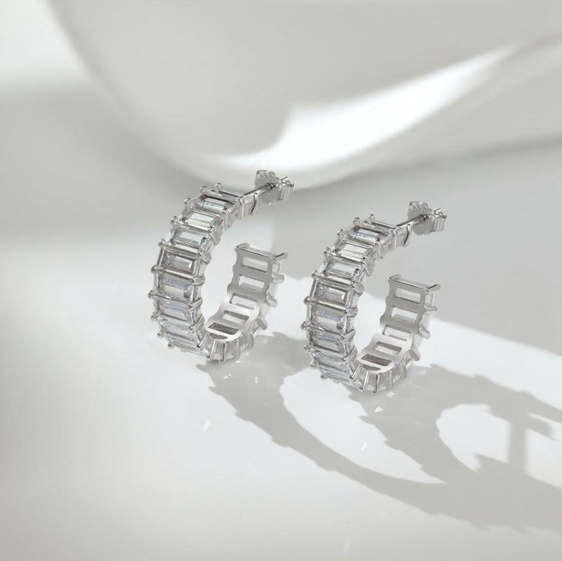 Timeless Baguette Hoop Earrings