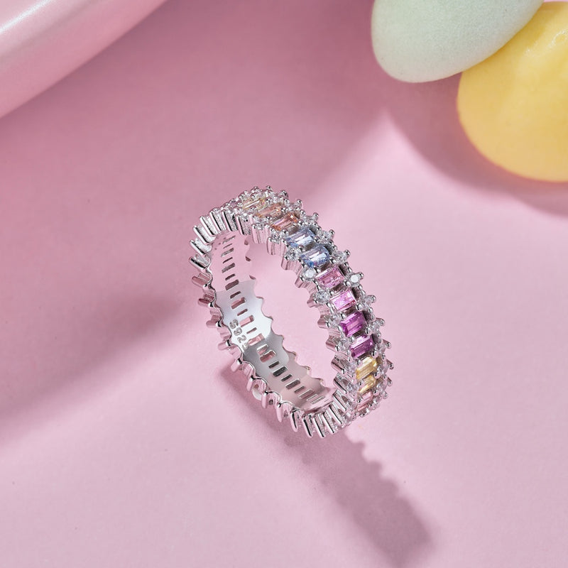 Clear/Rainbow Radiance Eternity Band