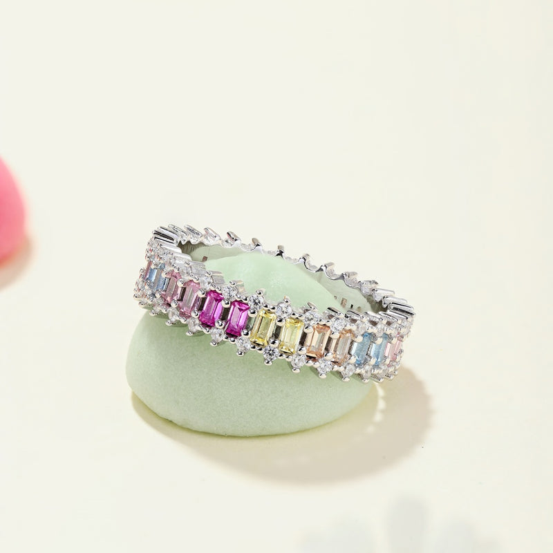 Clear/Rainbow Radiance Eternity Band