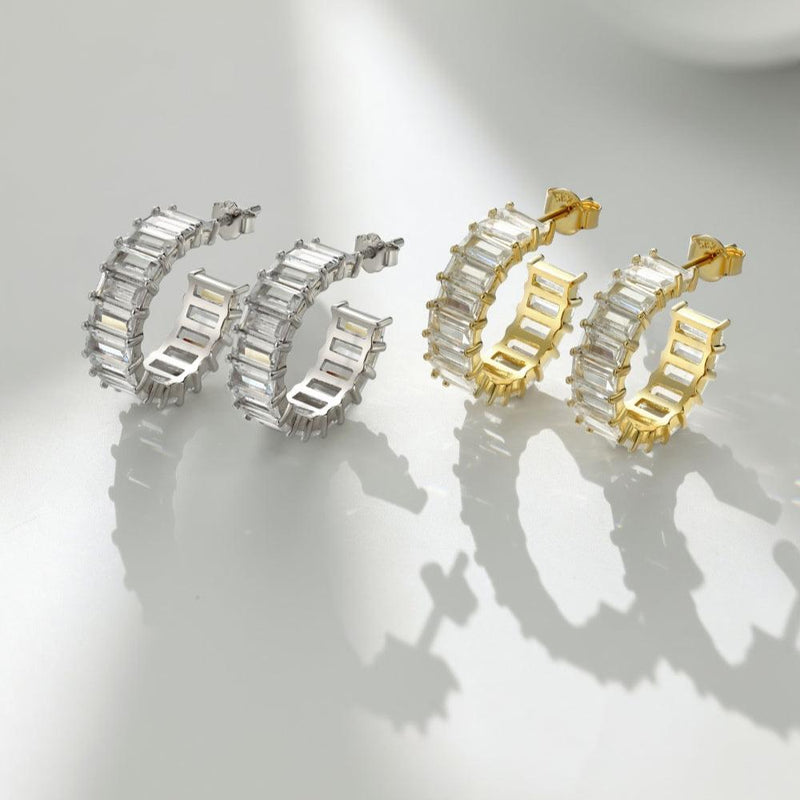 Timeless Baguette Hoop Earrings